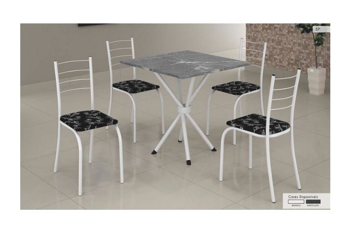 Decormobile - Mesa 4 Cadeiras Rio 70x70 granito